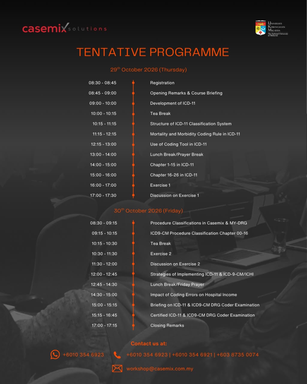 Training programme poster